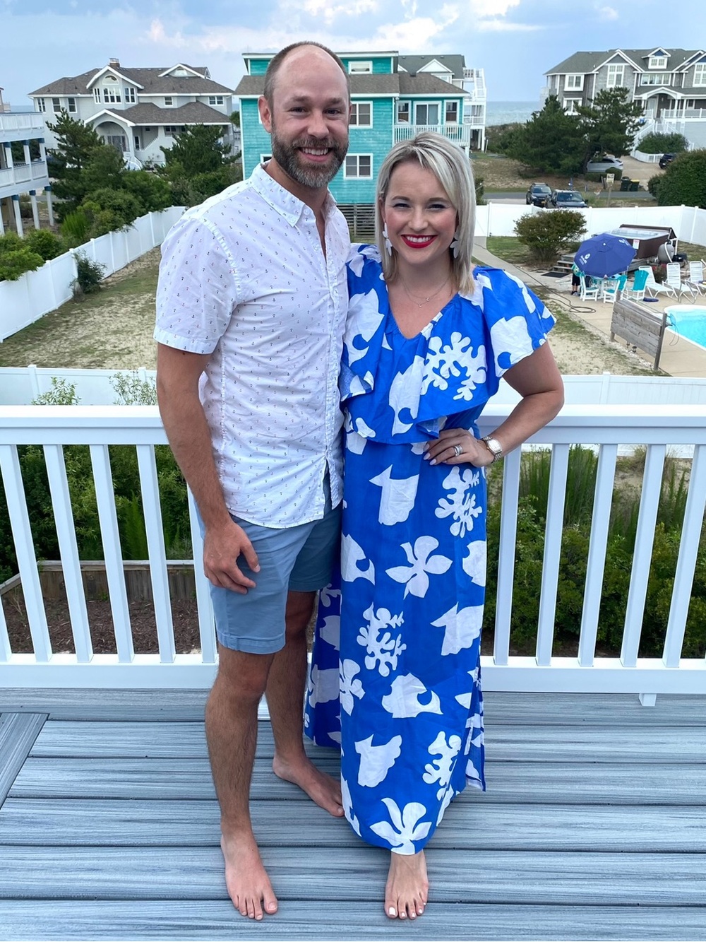 EUC Tuckernuck Beach Lapis Lazuli Ruffle Dress (fits like XL)